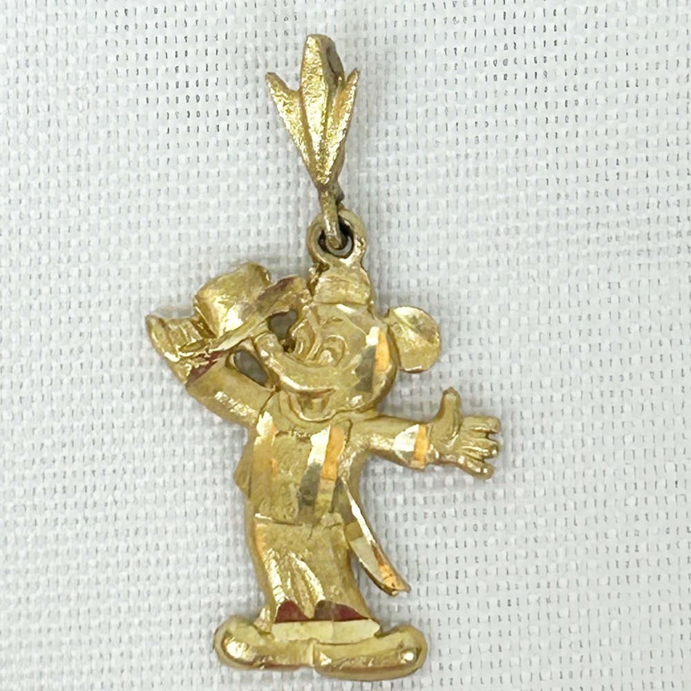 Vintage VTG Gold Mickey Mouse Necklace Charm